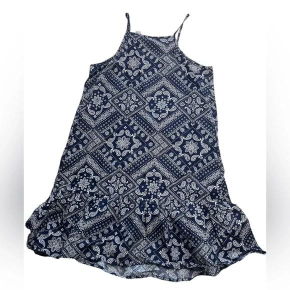 The Children’s Place Blue Bandana Ruffle Dress Girls Size Large NWT - Picture 7 of 9